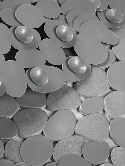 Коврик для ванной, антискользящий, 0.36х0.69 м, ПВХ, серый, Вилина, 6805, морская галька