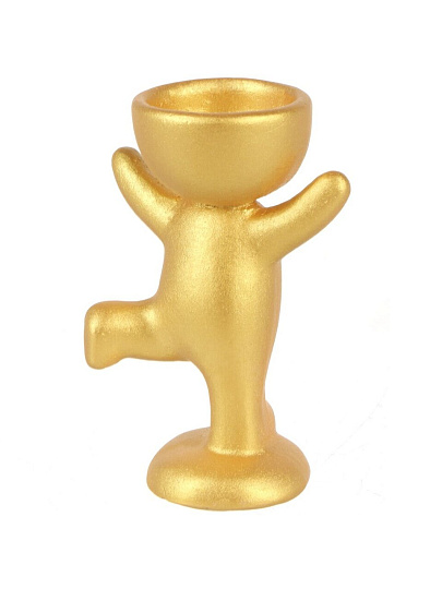 Фигурка-подсвечник гипс, Стоящий малыш, 8.3х8.3х11.7 см, под чайную свечу, золото, 1 005 630 030