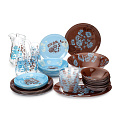Сервиз столовый из стекла, 46 предметов, Tamako Brown N9718 Luminarc