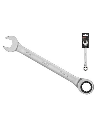 Ключ комбинированный трещоточный, Pro Startul, 19 мм, сатинированный, PRO-7019