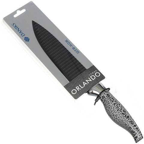 Нож кухонный Daniks, Орландо, шеф-нож, нержавеющая сталь, 20 см, рукоятка пластик, 160554-1