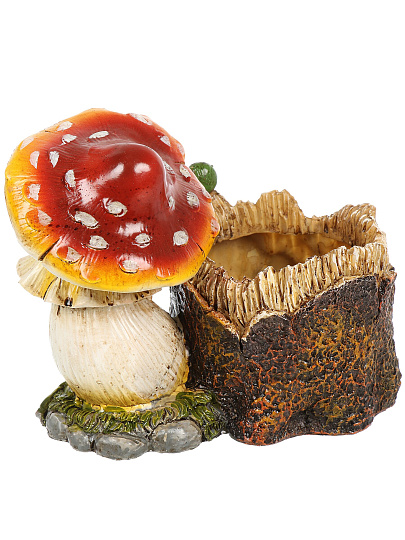 Фигурка садовая декоративная кашпо, Гриб, 19х11х15 см, Y4-11209