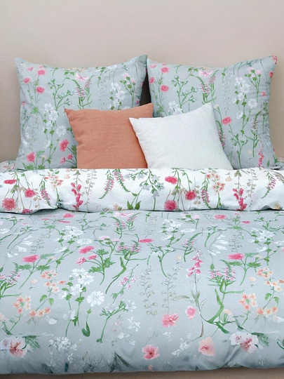 Постельное белье 2-спальное, простыня 160х200х25 см, 2 наволочки 70х70 см, пододеяльник 175х215 см, простыня на резинке, Silvano, поплин, 20100/3