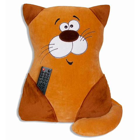 Подушка декоративная 44х35 см, Кот с карманом, 100% полиэстер, в ассортименте, ПД-Кот с карманом