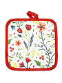 Прихватка кухонная 17х17 см, 50% полиэстер 50% хлопок, Wellness, Цветы