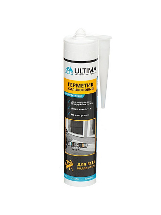 Герметик силиконовый, универсальный, Ultima, H0801 65255, 280 мл, белый