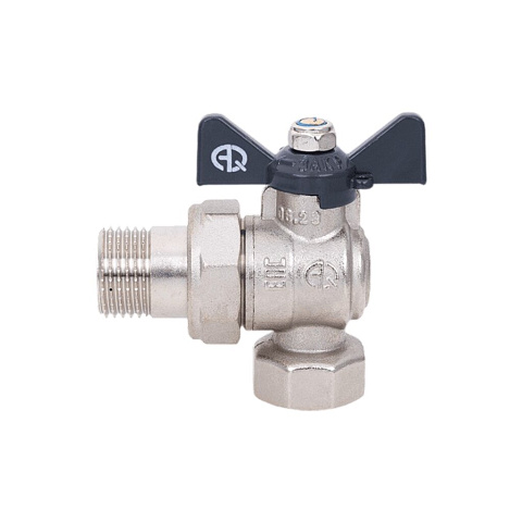 Кран для воды с американкой 3/4",г-ш, углов, ручка-бабочка, AquaLink