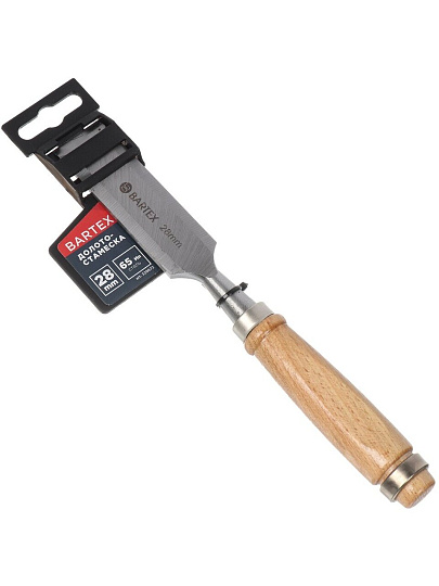 Долото-стамеска 28 мм, рукоятка дерево, Bartex, 1248328