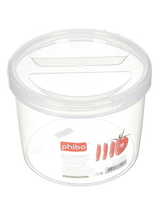 Банка для сыпучих продуктов, пластик, 1.2 л, 11 см, с крышкой, Бытпласт, Твист, 4311390