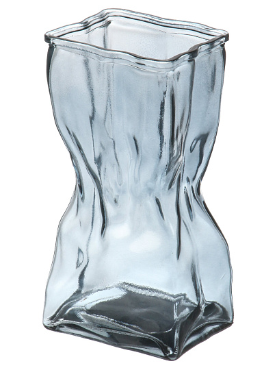 Ваза стекло, настольная, 22х11.5 см, Мятая, A060329, графит