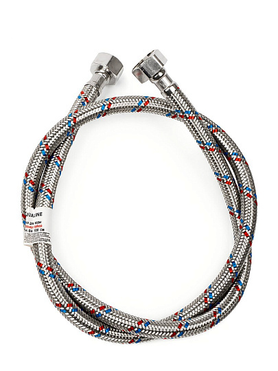 Подводка для воды 1/2"х1 м, г-г, сталь, AquaLine