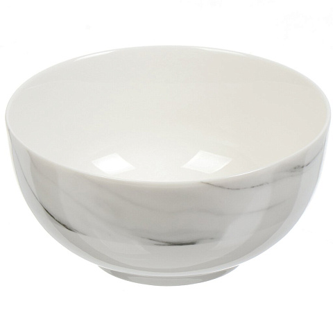 Тарелка суповая, фарфор, 14 см, 6.8 см, круглая, Bianco marble, Lefard, 87-265, бело-черная