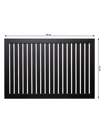 Экран для радиатора, МДФ, 900х600 мм, черный, реечный, Стильный Дом