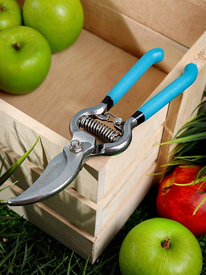 Секатор 200 мм, диаметр реза 25 мм, прямого реза, Grandy, рукоятка резина