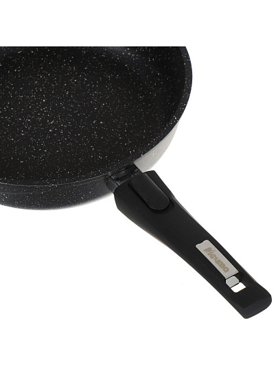 Сковорода литой алюминий, 26 см, антипригарное покрытие, Мечта, Гранит black, съемная ручка, 026802