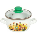 Кастрюля эмалированная сталь, 1.5 л, крышка стекло, Сантэкс, Специи, 1-2415112, индукция