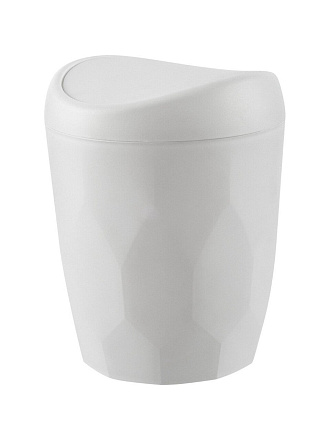 Контейнер для мусора пластик, 1 л, плавающая крышка, белое облако, Keeplex, Light, KL500310048