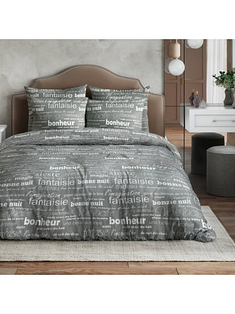 Постельное белье семейное, простыня 215х240 см, 2 наволочки 70х70 см, 2 пододеяльника 145х215 см, Ночь нежна, бязь, Письма