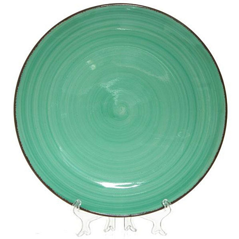 Тарелка десертная, керамика, 19 см, круглая, Аэрография Изумруд, Elrington, 139-23085, изумрудная