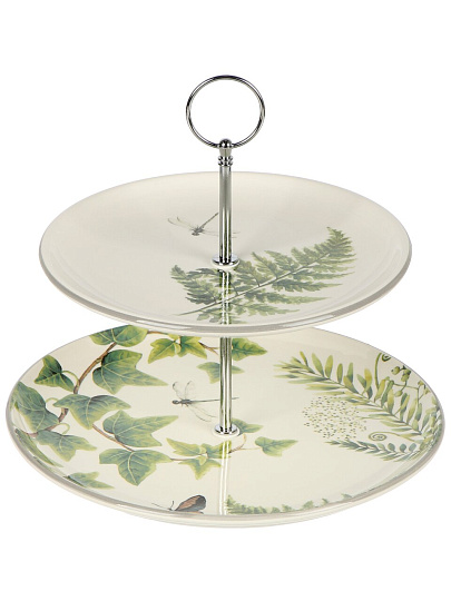 Ваза для фруктов, 2 яруса, керамика, Prima Collection, Дикий папоротник, HC811-C3