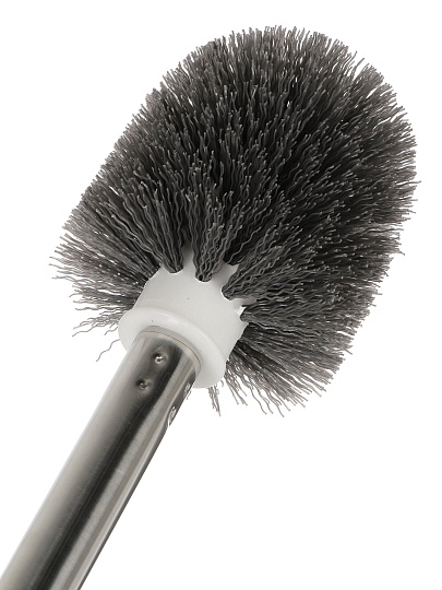 Ерш для туалета напольный, конус, 55х11х11 см, пластик, бело-серый, Y4-11239