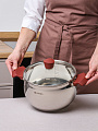 Кастрюля нержавеющая сталь, 5.1 л, крышка стекло, Daniks, Орлея, GS-01159P-22CA, индукция - фото 6