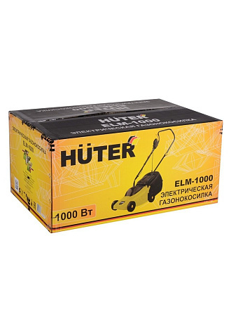 Газонокосилка электрическая, Huter, ELM-1000, 32 см, 35 л, 20-55 мм, 1000 Вт, 3100 об/мин, 70/4/3