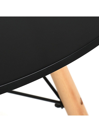 Стол обеденный 80х73 см, МДФ, черный, Фэшн, YTST-001d80-blk