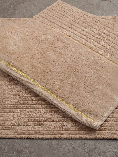 Полотенце банное 50х90 см, 100% хлопок, 500 г/м2, Оксфорд, бежевое, Узбекистан, 530195090