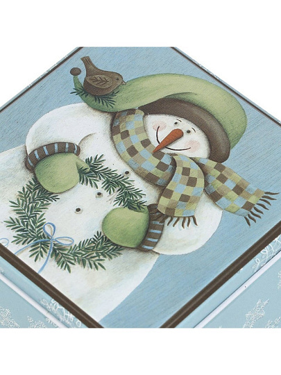 Коробка подарочная жесть, 9х11.5 см, прямоугольная, Снеговичок, Y4-8566