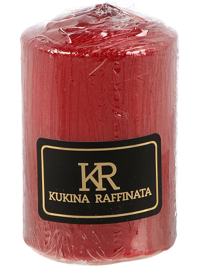 Свеча декоративная, 8х5 см, столбик, красная, Kukina Raffinata, Винтаж, лакированная, 500822