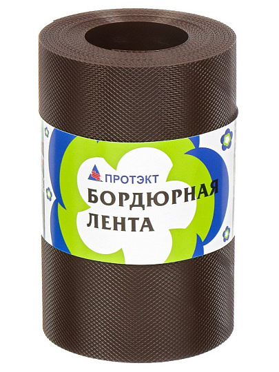 Лента бордюрная для газонов, пластмасса, 20х900 см, прямая, коричневая, Протэкт, БЛ-20/9