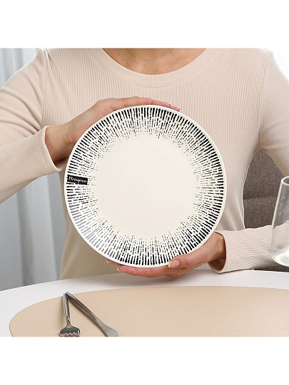 Тарелка обеденная, керамика, 23 см, круглая, Mila Ripsy, Elrington, 253-27009