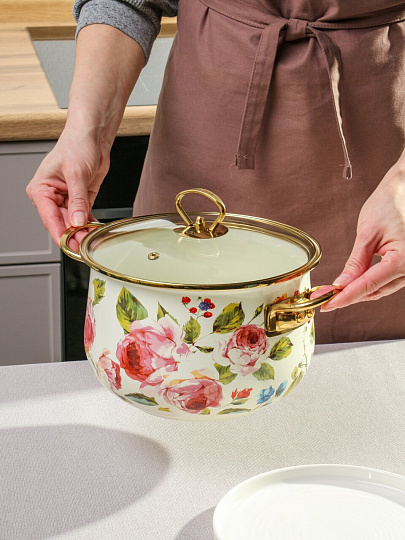 Кастрюля 4 л, крышка стекло, Daniks, Pions, индукция