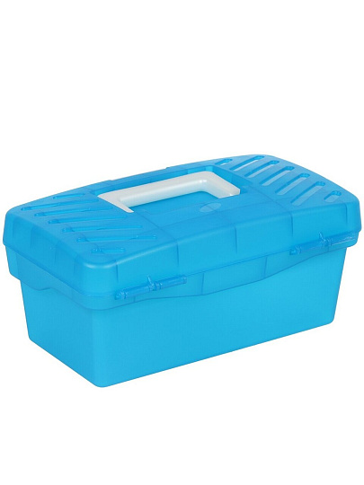Ящик 28.5х15.5х12.5 см, пластик, Profbox, пластиковый замок, голубой, 610706