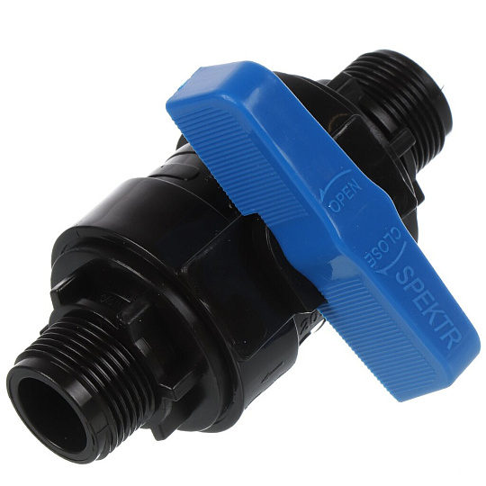 ПНД кран 3/4&quot;-3/4&quot;, наружный/наружный, Spektr