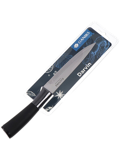 Нож кухонный Daniks, Darvin, универсальный, нержавеющая сталь, 12.5 см, рукоятка пластик, YW-A440-UT