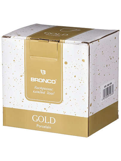 Кружка фарфор, 310 мл, Gold, Bronco, 263-1076