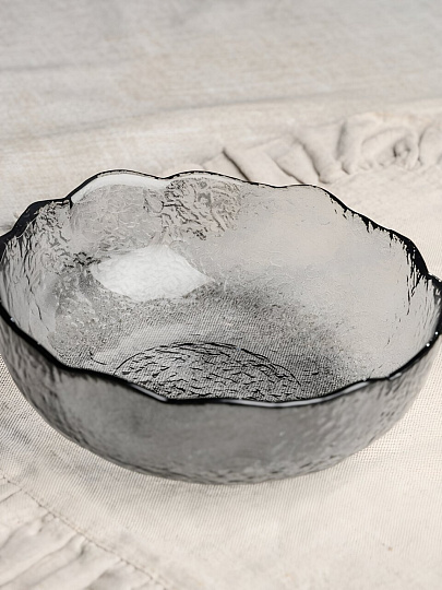 Салатник стекло, круглый, 16.5х6 см, 0.535 л, Графит, Декостек, 5817/1-Н7