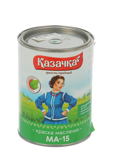 Краска Казачка, МА-15, масляная, универсальная, глянцевая, ярко-зеленая, 0.9 кг