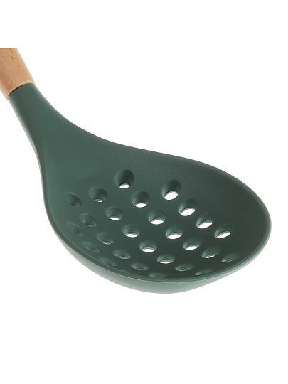 Набор кухонных принадлежностей 10 предметов, силикон, дерево, навеска, зеленый, Satoshi, Эрно, 881-324