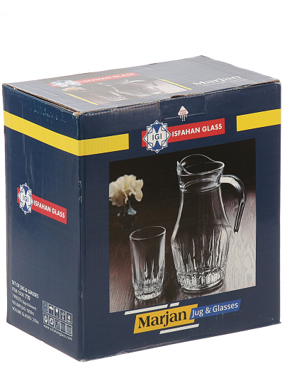 Набор для сока стекло, 7 предметов, кувшин 1.85 л, стакан 6 шт, Marjan, 770