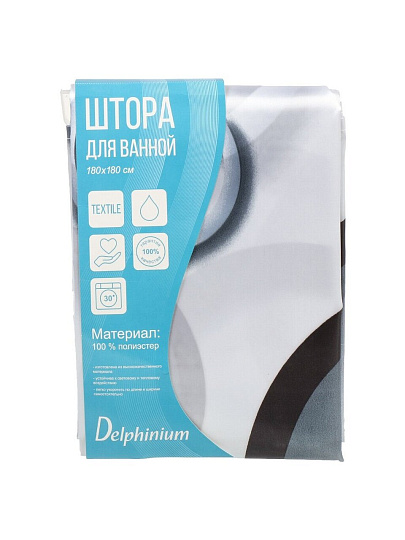 Штора для ванн 180х180 см, полиэстер, Delphinium, Круги, мультиколор, 104159