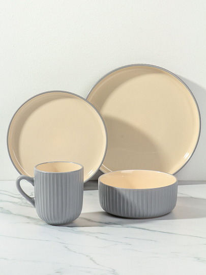 Сервиз столовый керамика, 16 предметов, на 4 персоны, Jewel, Лилле, ПС0008-38