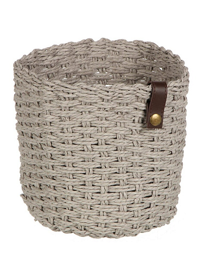 Корзина 19х19х21 см, круглая, плетеная, серая, Y4-8954