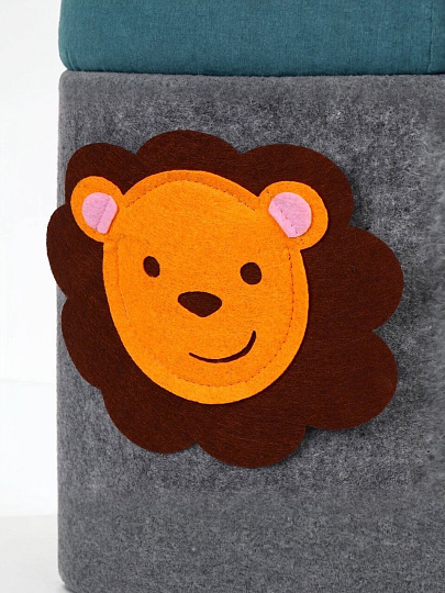 Кофр для хранения, 1 секция, 30х30х30 см, войлок, серый, Лев, КА008