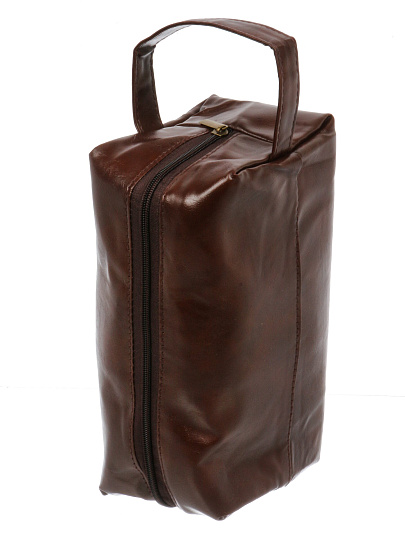 Косметичка экокожа, коричневая, 28Х11.5Х13см, A080050