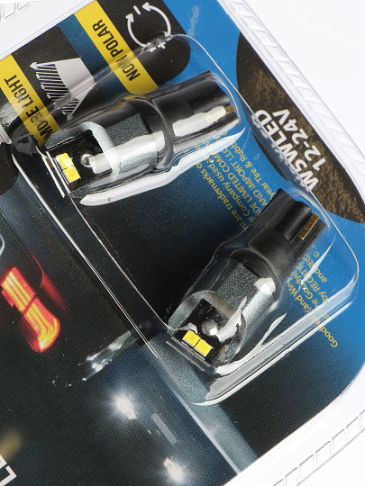 Лампа автомобильная Goodyear, W5WLED, GY012021, W5WLED 12-24V, 2 шт, светодиодная