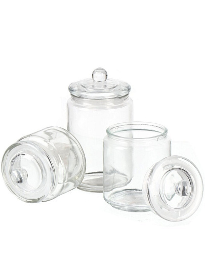 Банка для сыпучих продуктов, стекло, 0.3 л, с крышкой, Y4-6230