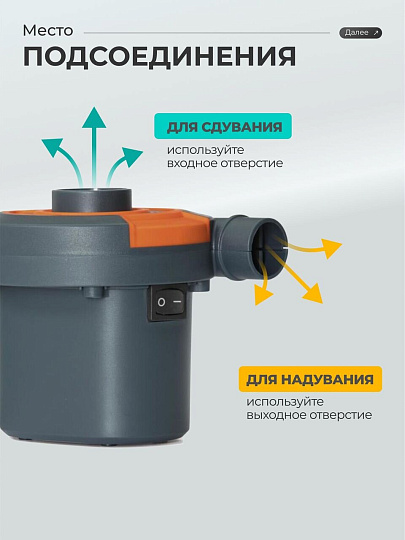 Насос воздушный электрический, 12 В, 3 насадки, 12 В постоянного тока, Bestway, 62142